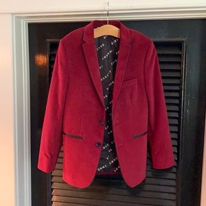 DKNY boys size 8/10 Burgundy Velvet Blazer